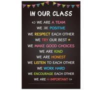 TAMDDBPJD Motivational Classroom Rules Sign Set, Educational Wall Decor for Preschool Kindergarten Elementary School Teacher Resources(Unframed,08x12inch(20x30cm))