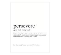 TAMDDBPJD Motivational Persevere Definition Poster Minimalist Typography Wall-Art for Home Office Bedroom Decor(Framed,12x18inch(30x45cm))