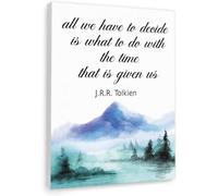 TAMDDBPJD Prayer for Guidance Wall-Art - All We Have To Decide Inspirational Scripture, Canvas Print for Christian Men & Women, Baptism Confirmation Gift Idea (Framed,12x18inch(30x45cm))