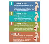 TAMDDBPJD Pregnancy Diet and Hydration Guide Poster Nutrition Essentials for Each Trimester Prenatal Health Wall Decor(Framed,12x18inch(30x45cm))