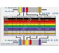 TAMDDBPJD Resistor Color Code Chart Guide Poster Educational Wall-Art for Bedroom Living Room Decor Electronics Engineering Print(Unframed,16x24inch(40x60cm))