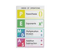 TAMDDBPJD Teacher Gift - PEMDAS Order of Operations Chart for Educational Decor(Framed,12x18inch(30x45cm))
