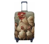 Tamiger A Brood of Chickens - Copertura universale per valigia, con stampa di galline, lavabile, Nero , L