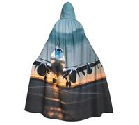 Tamiger Aeroplano In The Evening Light Print Donne Uomini 190 centimetri Con Cappuccio Mantello di Carnevale Cosplay Mantello Costume Eventi A Tema Festival