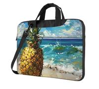 Tamiger Ananas By The Sea Stampa Elegante Borsa per Computer Portatile Notebook Case Business Ufficio Pendolari Viaggi Weekend, Nero , 15.6 inch