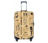 Tamiger Antico Egitto Stampa Geroglifico Elastico Lavabile Baggage Protector Universale Valigia Copertura Bagagli Da Viaggio, Nero , S