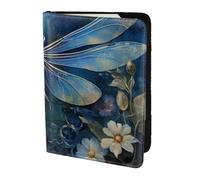 Tamiger Art Blue Libellula Stampa 14 cm Passaporto Viaggio Documenti Portafoglio Unisex Regalo per Vacanze Viaggi di Lavoro, Nero , taglia unica