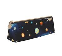 Tamiger Astuccio in pelle con stampa di pianeti dello spazio esterno, grande capacità, liscio con cerniera, per scuola, viaggi, trucco