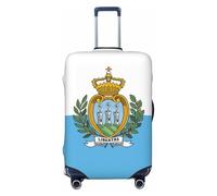 Tamiger Bandiera di San Marino Stampa Elastico Lavabile Bagaglio Protector Universale Valigia Copertura Viaggio Bagagli Copertura, Nero , XL