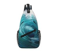 Tamiger Bella Ocean Waves Print Cross Chest Bag diagonale leggero elegante sacchetto per escursionismo quotidiano zaino a tracolla