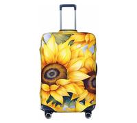 Tamiger Bella Stampa Girasole Elastico Lavabile Bagaglio Protector Universale Valigia Copertura di Viaggio Dei Bagagli Copertura, Nero , M