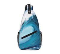 Tamiger Big Ocean Wave Hd Print Cross Chest Bag Diagonale Leggero Elegante Sacchetto Per Escursioni Quotidiane Zaino Sling