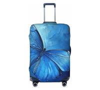 Tamiger Blue Butterfly Print Stretch Universale Valigie Copertura Bagagli Elastico Viaggio Accessori Storage, Nero , XL, Bagaglio a mano