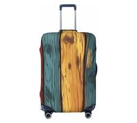 Tamiger Bordo di legno colorato Stampa Elastico Lavabile Baggage Protector Universale Valigia Copertura di Viaggio, Nero , S