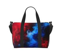 Tamiger Borsa da viaggio a mano con stampa galassia rossa e blu, regolabile, leggera, per fine settimana, casual, per vacanze e palestra