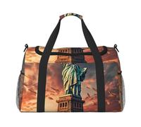 Tamiger Borsa da viaggio a mano con stampa Statua della Libertà a New York Borsa da viaggio leggera portatile versatile borsa a tracolla pieghevole