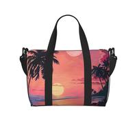 Tamiger Borsa da viaggio a mano con stampa tramonto tropicale, regolabile, leggera, per il fine settimana, casual, per vacanze e palestra