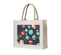 Tamiger Borsa larga da donna con stampa di pianeti dello spazio esterno, riutilizzabile, leggera, confortevole, per shopping, spiaggia, viaggi