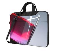 Tamiger Borsa per notebook portatile con stampa di bottiglia di vino rosso, elegante, per lavoro, ufficio, pendolarismo, fine settimana, Nero , 14 inch