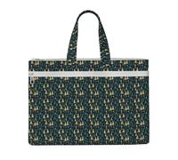 Tamiger Borsa portadocumenti in tela con stampa albero di Natale, ufficio, shopping, pendolarismo, viaggi d'affari, archiviazione