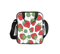 Tamiger Borsa termica trasparente per il pranzo con motivo fragola per uso quotidiano in ufficio, viaggi, picnic, contenitore per alimenti portatile