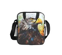 Tamiger Borsa termica trasparente per il pranzo con stampa aquila, per uso quotidiano, ufficio, viaggi, picnic, contenitore per alimenti portatile