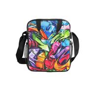 Tamiger Borsa termica trasparente per il pranzo con stampa di graffiti, per uso quotidiano, ufficio, viaggi, picnic, contenitore per alimenti portatile