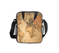 Tamiger Borsa termica trasparente per il pranzo con stampa di mappa del mondo, per uso quotidiano, ufficio, viaggi, picnic, contenitore per alimenti portatile