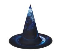 Tamiger Cappello da strega di Halloween con stampa di pianeti dell'universo | Accessorio universale per costume da festa e cosplay