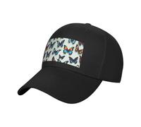 Tamiger Cappello estivo da uomo e donna con stampa farfalla e violoncello berretto da baseball traspirante per uso esterno sport quotidiano casual, Nero , Taglia unica