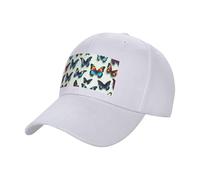 Tamiger Cappello estivo da uomo e donna con stampa farfalla e violoncello berretto da baseball traspirante per uso esterno sport quotidiano casual, bianco, Taglia unica