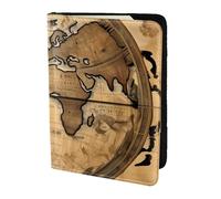 Tamiger Cartina antica con mappamondo da 14 cm, per passaporto, documenti da viaggio, unisex, regalo per vacanze e viaggi di lavoro, Nero , taglia unica