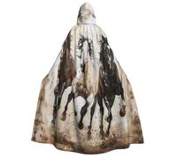 Tamiger Cavalli che corrono stampa artistica donna uomo 190 cm con cappuccio mantello di carnevale Cosplay mantello costume eventi a tema festival
