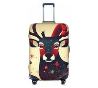 Tamiger Cervo di Natale Stampa Immagine Elastico Lavabile Baggage Protector Universale Valigia Copertura di Viaggio Dei Bagagli Copertura, Nero , L