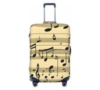 Tamiger Copertura universale elasticizzata per valigia, con stampa di note musicali, protezione elastica per accessori da viaggio, Nero , L, Bagaglio a mano