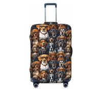 Tamiger Copertura universale elasticizzata per valigie con stampa a pelo corto tedesco, protezione elastica per accessori da viaggio, Nero , M, Bagaglio a mano