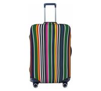 Tamiger Copertura universale elasticizzata per valigie con stampa a strisce colorate per bagagli bagagli elastica accessori da viaggio, Nero , M, Bagaglio a mano