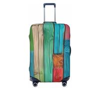 Tamiger Copertura universale per valigie da viaggio con stampa colorata in legno verniciato elastico lavabile, Nero , L