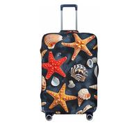 Tamiger Copertura universale per valigie da viaggio con stampa con stelle marine e conchiglie, Nero , S