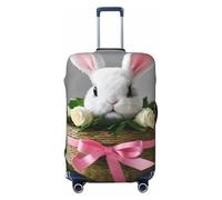 Tamiger Copertura universale per valigie da viaggio, con stampa di coniglietto e rosetta, lavabile, Nero , S