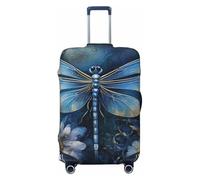 Tamiger Copertura universale per valigie da viaggio con stampa di libellule blu arte, Nero , L