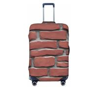 Tamiger Copertura universale per valigie da viaggio con stampa di pietre rosse mattone elastico lavabile, Nero , XL