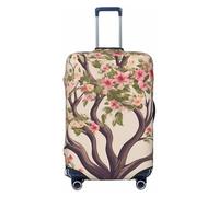 Tamiger Copertura universale per valigie da viaggio con stampa floreale e albero, Nero , L