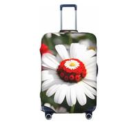 Tamiger Copertura universale per valigie da viaggio con stampa floreale e margherita bianca, lavabile, Nero , XL