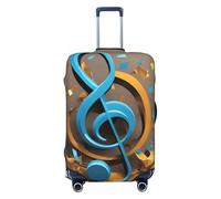 Tamiger Custodia universale elasticizzata per valigia, con stampa di note musicali, protezione elastica per accessori da viaggio, Nero , S, Bagaglio a mano