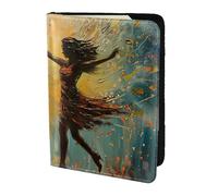 Tamiger Dance with Music Print 14 cm passaporto viaggio documento portafoglio unisex regalo per vacanze viaggi di lavoro, Nero , taglia unica