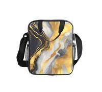 Tamiger Elegante borsa termica per il pranzo con stampa di texture marmorizzata dorata trasparente per uso quotidiano in ufficio, viaggi, picnic, contenitore per alimenti portatile