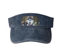 Tamiger Husky Dog Print Outdoor Activities Washed Baseball Cap Vintage Classico Alla Moda Cappello per lo Sport, blu navy, Taglia unica