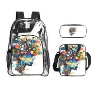 Tamiger Intelligenza Artificiale Cervello Stampa 3 Pezzi Trasparente Zaino Set Per Viaggi Avventure All'aperto Vacanza Borsa Trasparente