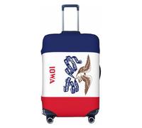 Tamiger Iowa Bandiera dello Stato Stampa Elastico Lavabile Bagaglio Protector Universale Valigia Copertura Bagagli Da Viaggio, Nero , L